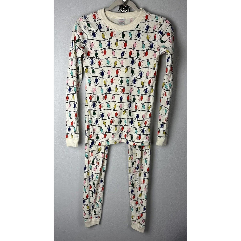 Hanna Andersson Organic Cotton Christmas Sting Lights Pajama Set Size 160 US 14